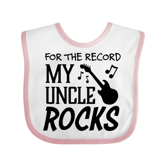 Inktastic For the Record, My Uncle Rocks Boys or Girls Baby Bib