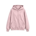 thumbnail image 4 of Arlun Zip up Hoodies for Women 2026 Fall Winter Full Zipper Casual Long Sleeve Sweatshirt Jackets Plus Size Loose Soft Cozy Pure Color Basic Warm Outerwear with Pockets Purple L, 4 of 4
