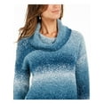 thumbnail image 3 of STYLE & COMPANY Womens Teal Color Block Long Sleeve Turtle Neck T-Shirt Petites PL, 3 of 4