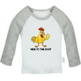 thumbnail image 2 of iDzn New to the Coop Chicken Funny T shirt For Baby, Newborn Babies T-shirts, Infant Tops, 0-24M Kids Graphic Tees Clothing (Long Gray Raglan T-shirt, 0-6 Months), 2 of 5