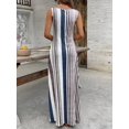 thumbnail image 2 of Women's Retro Striped Sleeveless Round Neck Maxi Dress, 2 of 9