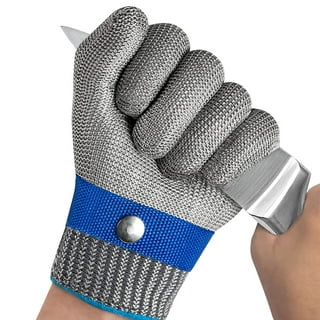 Dowellife Large Grey Cut Resistant Glove, Food Grade Stainless Steel Mesh  Metal Glove, Knife Cutting Glove for Butcher, Oyster Shucking Kitchen