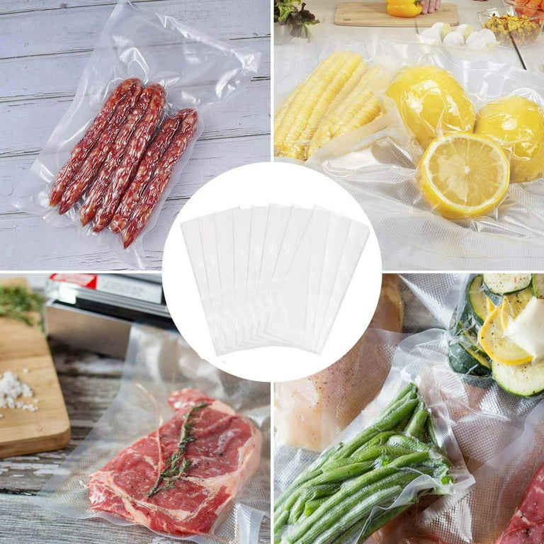 1pc Clear Food Storage Bag, Portable Transparent Frosted Eight-sided  Plastic Sealing Bag, Vacuum Sealer Bags, Home Kitchen Supplies