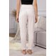 thumbnail image 1 of ABPHQTO Pantalones de mujer en mezcla de lino color albaricoque con bolsillos, 1 of 5