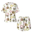 thumbnail image 5 of Wukai Donut Sloth Women's Pajama Set,Short-Sleeve Top and Shorts with Elastic Waistband and Pockets for Loungewear, Yoga, and Casual Wear-Large, 5 of 8
