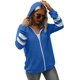 thumbnail image 4 of Sudaderas con capucha y bolsillo de manga larga con cremallera para mujer, tallas S a 2XL, 4 of 7