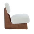 thumbnail image 4 of Leumius Set of 2 Modern Lounge Chair with Polyester Upholstery, Sturdy Wood Base With Walnut Finish, Minimalist and Stylish Accent Seating for Living Room Bedroom Office Beige+Walnut, 4 of 6