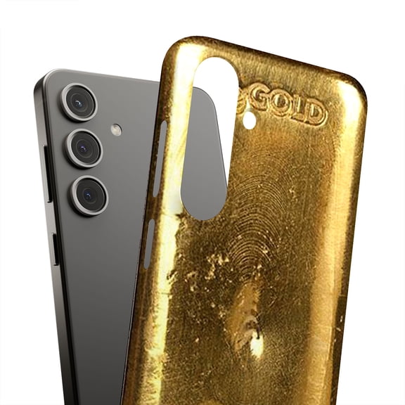 For Samsung Galaxy S25, Hard Shell, Gold Bar 3 Print, USA