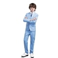 thumbnail image 6 of ETHAN Teen Boy Suit Elegant Formal Suits 3 Piece Slim Fit Sky Blue Dresswear Boys Suit Set Size 8, 6 of 6