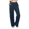 thumbnail image 7 of Huesdet Cotton Linen Pants Women Summer Drawstring High Waisted Palazzo Pants Casual Loose Wide Leg Yoga Pants with Pockets(Navy,XXL), 7 of 7