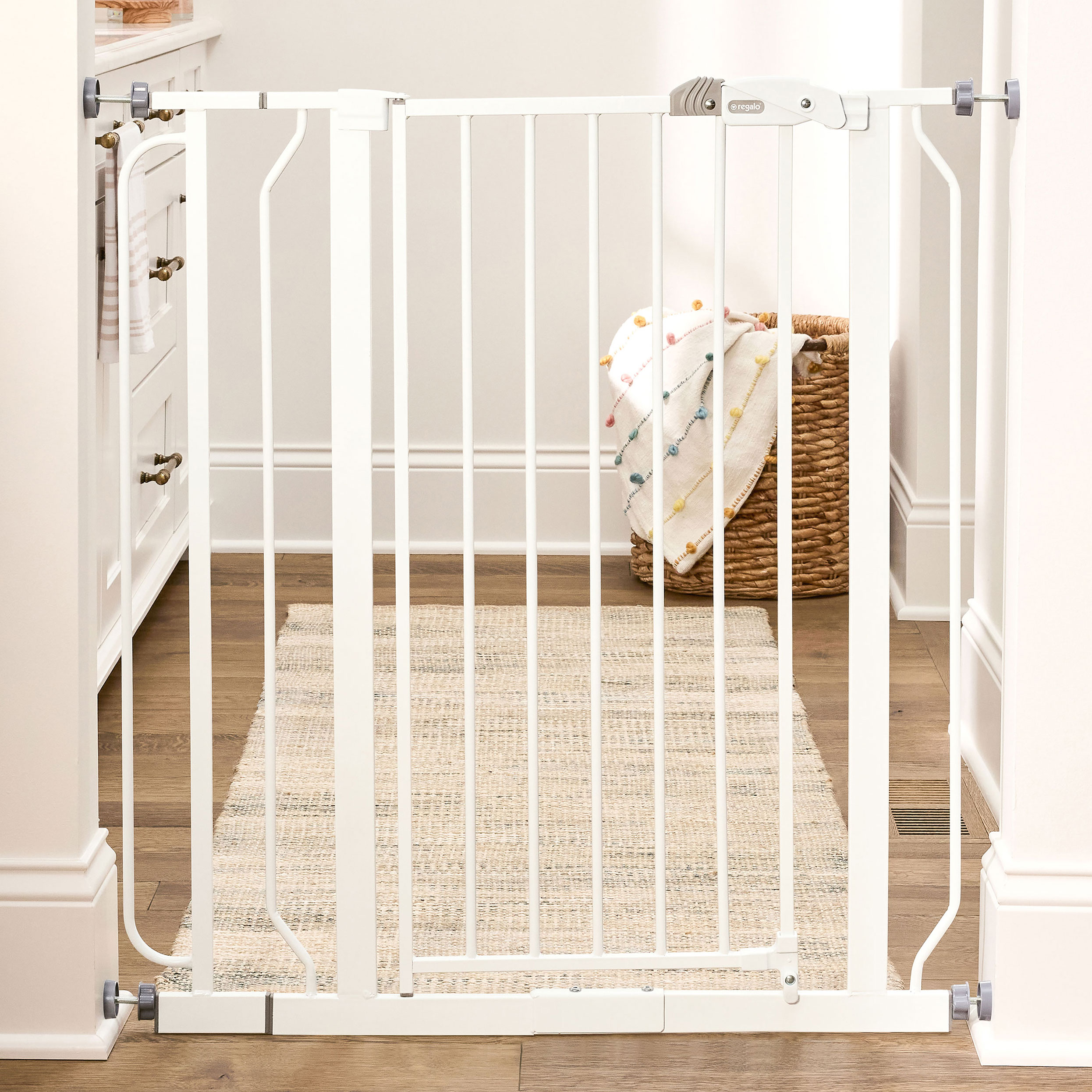 Regalo Easy Step Extra Tall Walk-Through Safety Gate, 29-36.5 Inches