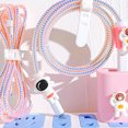 thumbnail image 4 of Charger Protective Cover Astronaut Breathable Easy Installation Silicone Chargers Cable Protector for 18W 20W Chargers 5 Piece Set (Pink), 4 of 5