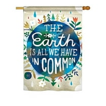 Breeze Decor BD-EX-H-115141-IP-BO-D-US18-WA H115141-BO Earth in Common Inspirational Expression Impressions Decorative Vertical 28 x 40 in. Double Sided House Flag
