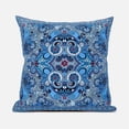 thumbnail image 3 of Floral Paisley Throw Pillow with Removable Cover in Blue Red White 16x16, 3 of 5