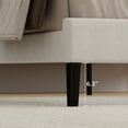 thumbnail image 4 of 4 EVER WINNER Twin Size Bed Frame, Upholstered Platform Bed Frame with Headboard, White Twin Bed Frame, No Box Spring Needed, White, 4 of 7