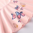 thumbnail image 5 of Baby Girls Dress Sleeveless Butterfly Casual Beach Party Dresses,,Cute Pleated Skirt for Little Girls 2-6 Years Special Occasion Dress Round Neck Cotton Skater Dress,Pink, 5 of 7