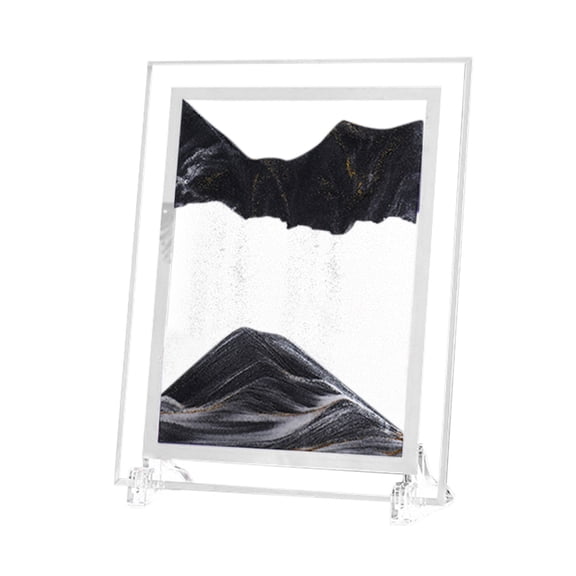 XMMSWDLA Party Decorations Moving Sand Art Picture Round Glass 3d 7inch Hourglass 3d Natural Flowing Sand Picture Moving Grit Hourglass 15ml Princess Party Decorations