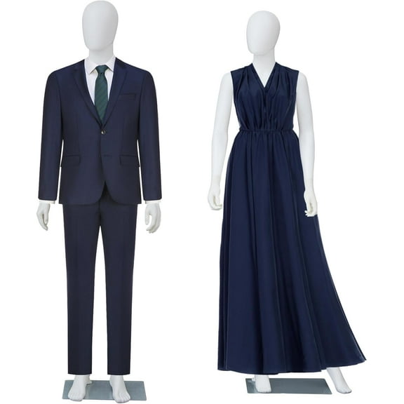 Kinbor Male and Female Mannequin Set - 6Ft Full Body Male and Female Detachable Mannequin with Stand for Clothing Shops, Clothing Design(White)
