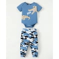 thumbnail image 5 of KIMI BEAR Newborn Baby Boys Layetter Set 3-6 Months Kids Outfits Sets 3 Packs Gift Set Short Sleeves Letter Print Romper Dinosaur Top Camouflage Pants 6pcs Multicolor, 5 of 8