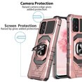 thumbnail image 6 of TJS for Samsung Galaxy A23 5G 4G Phone Case, with Tempered Glass Screen Protector, [Military Grade] Robotic Magnetic Support Car Mount Metal Ring Holder Kickstand Cover for Galaxy A23 5G (Rose Gold), 6 of 7