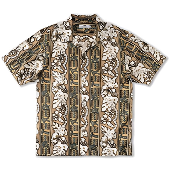 Monterey Club Men's 100% Rayon Print Camp shirt Golf Polo Shirt #3857