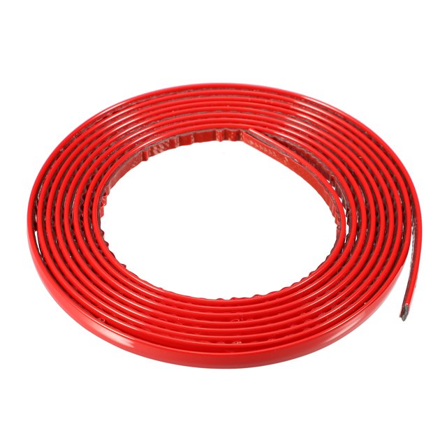 Protectores de borde de puerta de automóvil, tira de carrocería, 8 pies de longitud, 6 mm, 1/4 de pulgada de ancho, tira de moldura de automóvil universal para puerta de vehículo, ventana, PVC a prueba de rayones, rojo Unique Bargains molduras de panel lateral de automóvil