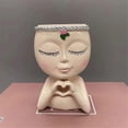 thumbnail image 4 of 2PCS Face Planter Resin Cute Planter Decorative Unique Plant Pots Succulent Flower Face Planter Pot, 4 of 5