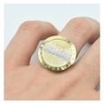 thumbnail image 3 of Diamond-Cut Large Round Last Supper Men’s Adult Ring 10K Yellow White Gold, 8.45 Gr – Goldum NYC, 3 of 4