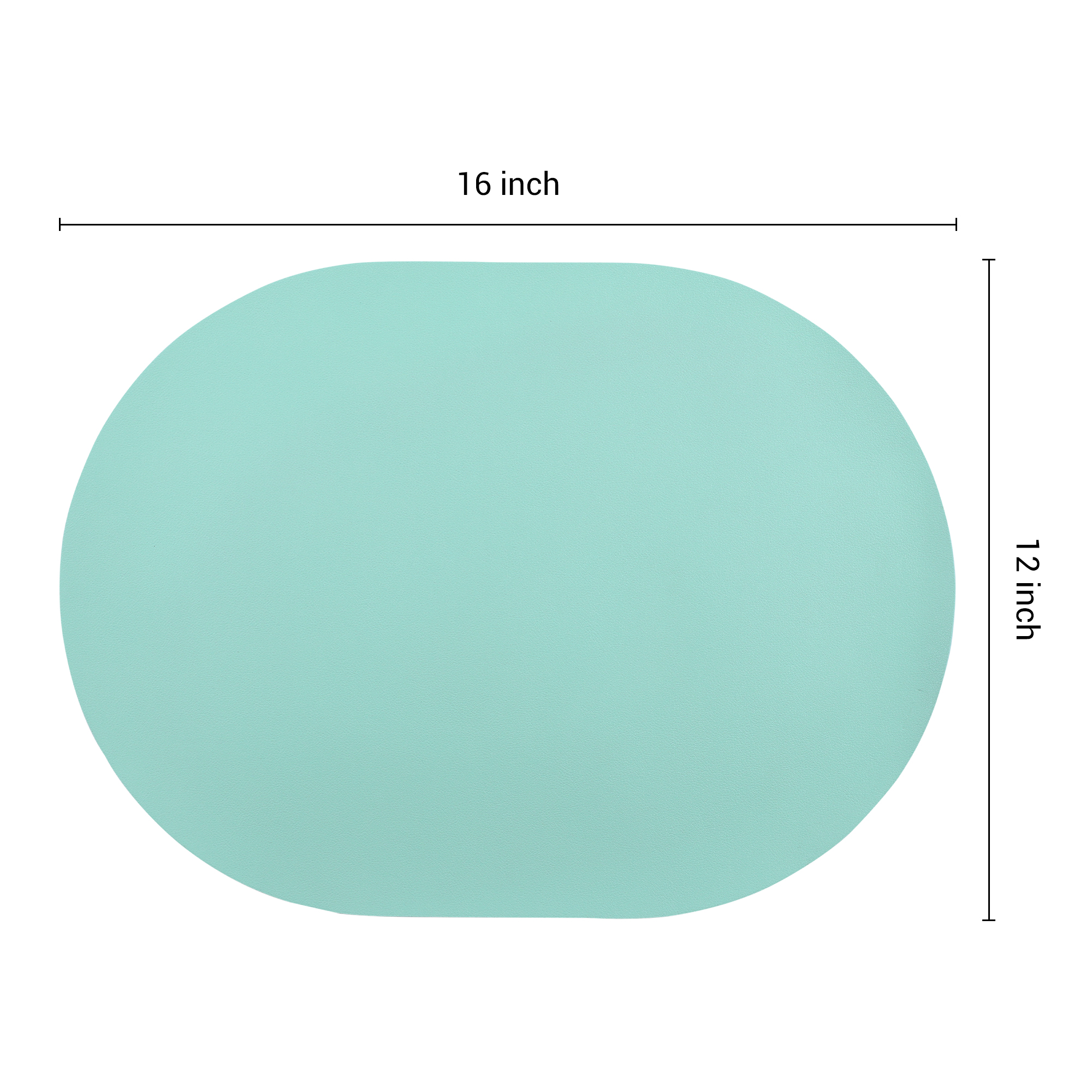 Unique Bargains Set of 6 Leather Table Placemats for Dining Table Decor Green Blue