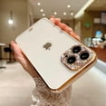thumbnail image 2 of Compatible for iPhone 13 Pro Max 6.7 Inch Diamond Case, Luxury 3D Bling Crystal Rhinestone Sparkly Plating Clear Case for Women Girls Shockproof Camera Protective Back Cover - White, 2 of 6
