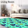 thumbnail image 2 of ODIKA 4'x6' Machine Washable Non-Slip Area Rug, Learning Letters with Fun Ocean Motifs and Artistic ABC High Traffic Rug, Blue, 697313, 2 of 7