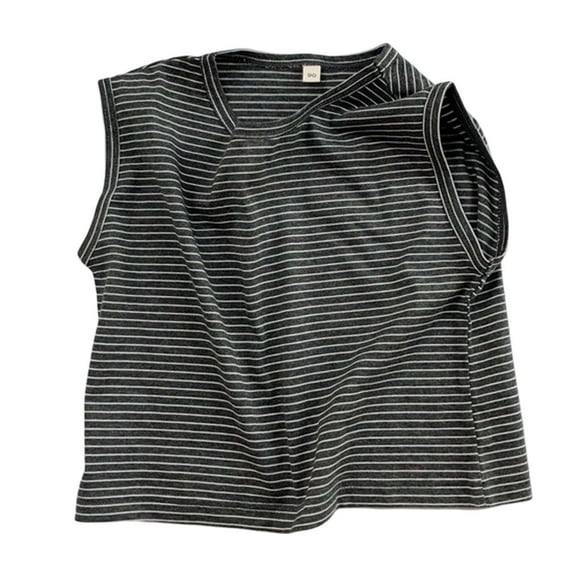 Toddler Kids Boys Summer Tank Top Sleeveless Linen Lightweight Breathable Casual Basic Tee Comfortable Beach Party Outfit size 4-5T