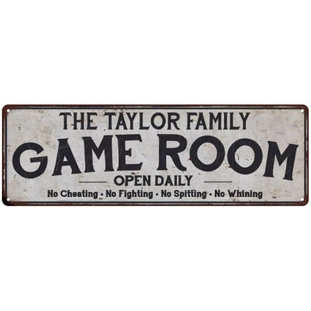 Personalized Girls Room Signs - THE TAYLOR FAMILY Personalized Game Room Country Metal 8x24 Sign 108240042366