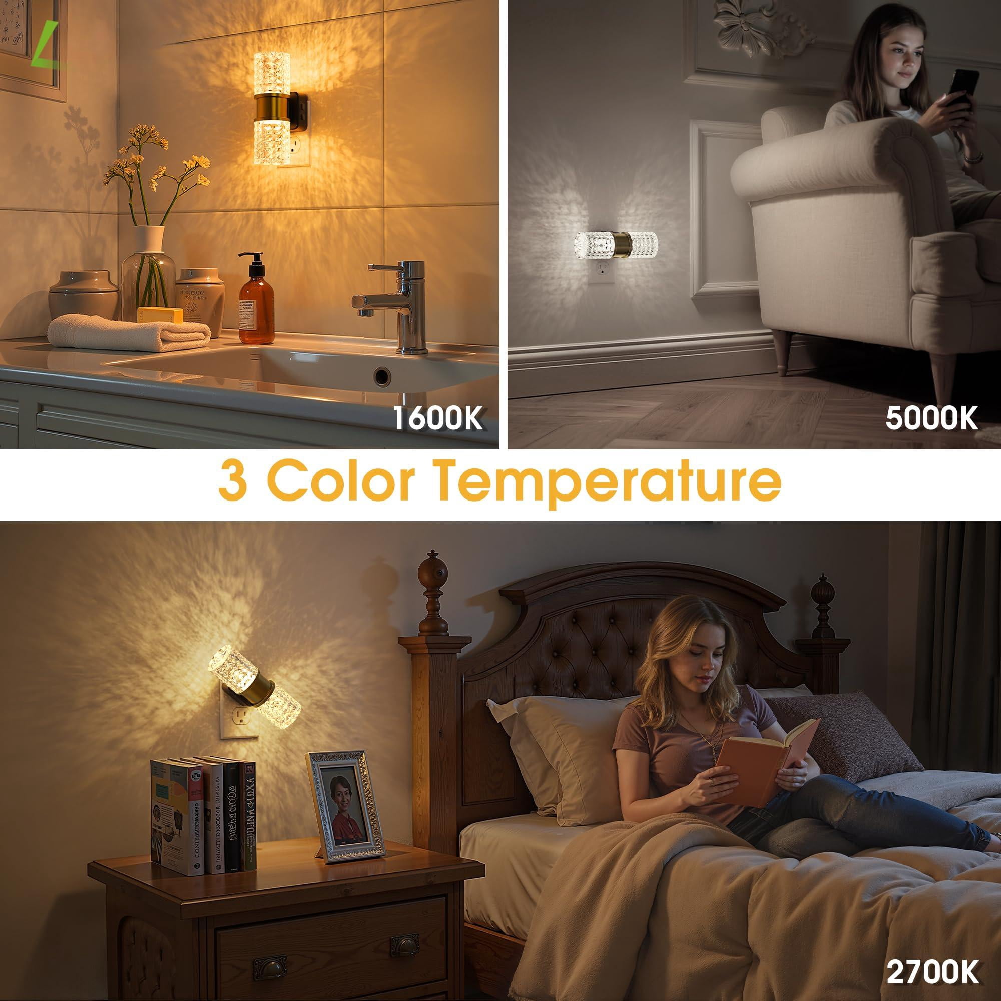Night Light Modern Lights Plug Into Wall  Amber-3000k-5000k Adjustable Color Temperature Night-light Dimmable Nightlights With Dusk To Dawn Sensor For Rooms Bathroom Hallway
