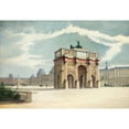 thumbnail image 2 of Achille La Nièce 18x14 Black Ornate Wood Framed Double Matted Museum Art Print Titled - The Court of the Louvre with the Arc De Triomphe Du Carrousel, 2 of 5