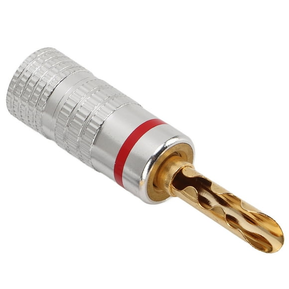 Fugacal Stereo Wire Plug Adapter,Banana Plugs,4mm Banana Plugs Gold Plated Brass Welding Free Banana Connector For 12 To 18 AWG Speaker Wire