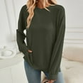 thumbnail image 5 of Sweatshirts for Women,Knitting Long Sleeve Pullover Lightweight Crew Neck Sweater Tops Casual Plain Soft Knit Pullover Sweater Ribbed Sweatshirts Going Out Holiday Vacation Sportswear, 5 of 6