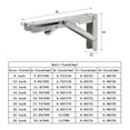 thumbnail image 3 of Soportes plegables para estantes, carga máxima de 300 lb, soportes plegables de acero inoxidable para montaje en pared, para mesa, soporte de bricolaje para ahorrar espacio, paquete de 2 (2 de 20 pulg, 3 of 5