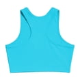 thumbnail image 5 of FASHOFT Girls Shirts Sporty Solid Color Cropped Sleeveless Top Elastic Comfy Summer Outdoor Leisure Daily Casual Youth Wear Girls Summer Tops Sky Blue 8-10 Years, 5 of 5