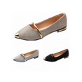 thumbnail image 3 of Ropalia Women Flat Shoes Low Heel Shallow Pointed Toe Low-bottom Casual Frosted Shoes Office Shoes, 3 of 3