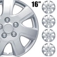 thumbnail image 2 of 16" Universal Wheel Trims Hubcaps - 4-Pack, Sleek Pink QD Style, Durable Trim Rings For Steel Wheels 2 of 6
