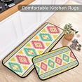 thumbnail image 5 of SKYSONIC Geometric Ethnic Style Kitchen Rugs and Mats 2 Pcs, Bright Color Non-Slip Floor Runner Mat for Living Room Bedroom Dorm Hallyway Home Decor 19.7"x27.6"+19.7"x47.2", 5 of 7