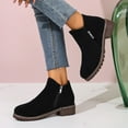 thumbnail image 4 of Modisza Ankle Boots for Women Low Chunky Heel Short Booties 2025 Non Slip Outdoor Fall Walking Work Shoes Black 7.5, 4 of 8