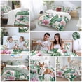 thumbnail image 5 of 3 Piece Pink Succulent Duvet Cover Set California King,Microfiber Comforter/Quilt Cover with Corner Ties and 2 Pillowcases,Green Cactus Pastoral Watercolor All Season Soft Bedding with Zipper Closure, 5 of 8