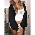 thumbnail image 4 of Women'S Button Down Cardigan Sweater Drop Shoulder Long Sleeve Casual Outerwear Black L, 4 of 6
