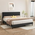 thumbnail image 2 of alazyhome Linen Upholstered Platform Bed Frame King Size with Button Tufting Headboard , Easy Assembly, Black, 2 of 6