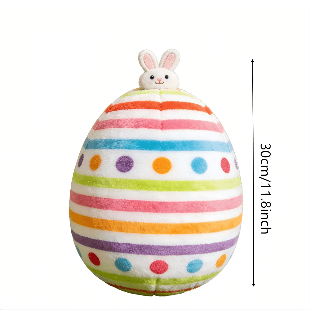 WWG Easter Bunny with Egg Stuffed Toy Set Soft Plush Bunny and Colorful Easter Eggs Decor for Basket Stuffers Spring Party Favors Kids Gift Indoor Outdoor