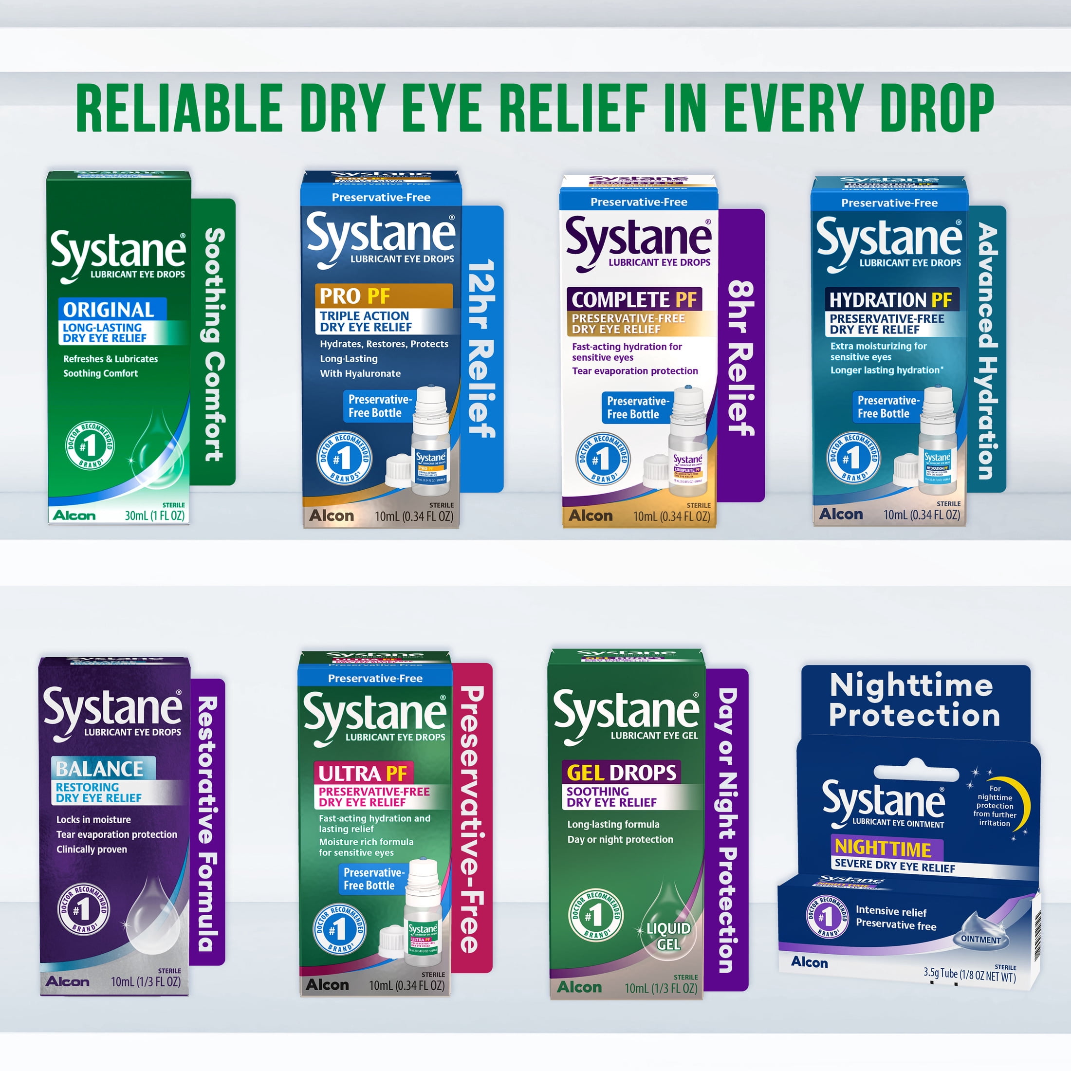(3 pack) Systane Original Preservative Free Lubricating Dry Eye Drops for Sensitive Eyes, 30 Vials