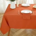 thumbnail image 5 of Tablecloth Rectangle Waterproof Wrinkle Free Textured Fabric Table Cloth, Faux Linen Table Cover for Fall, Thanksgiving, Autumn Harvest, Holiday (60 x 102 Inch Rectangular, Rust/Burnt Orange), 5 of 7