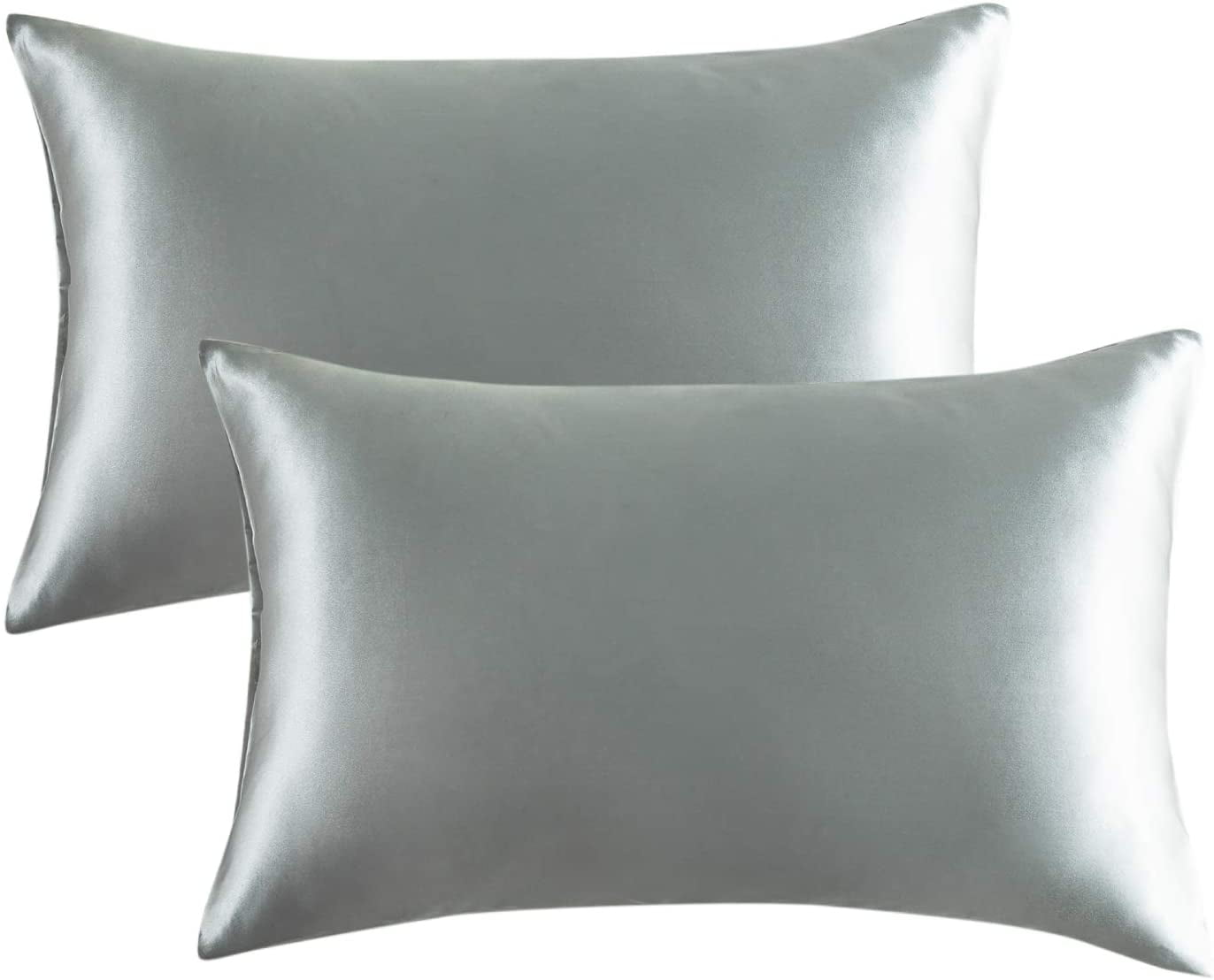 Glazed Satin Pillowcase Ultra Soft Shiny Silky Pillow Cover Cushion Coevr 2 Pack 